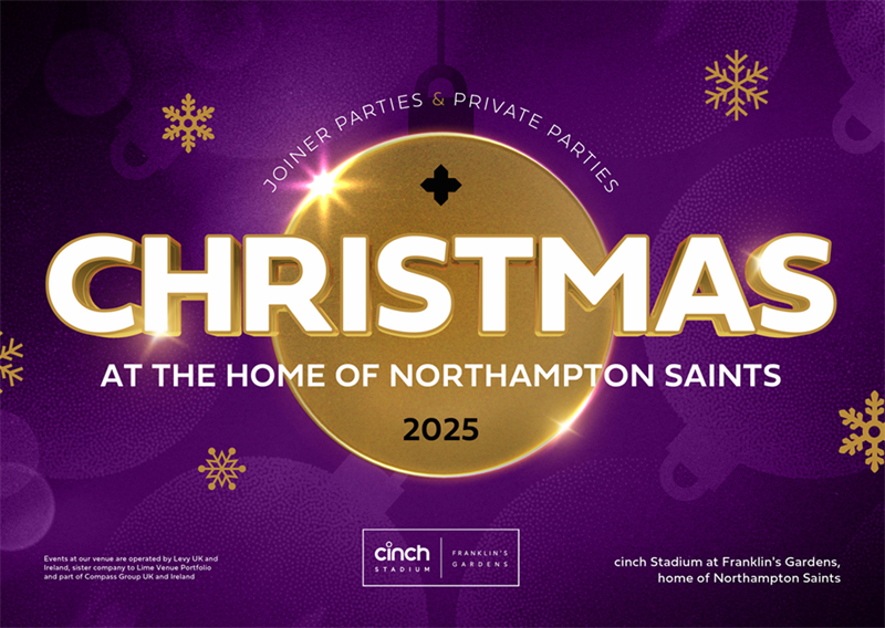 Christmas Parties 2025 at  Cinch Stadium, Franklin's Gardens, Northampton Saints Rugby Club